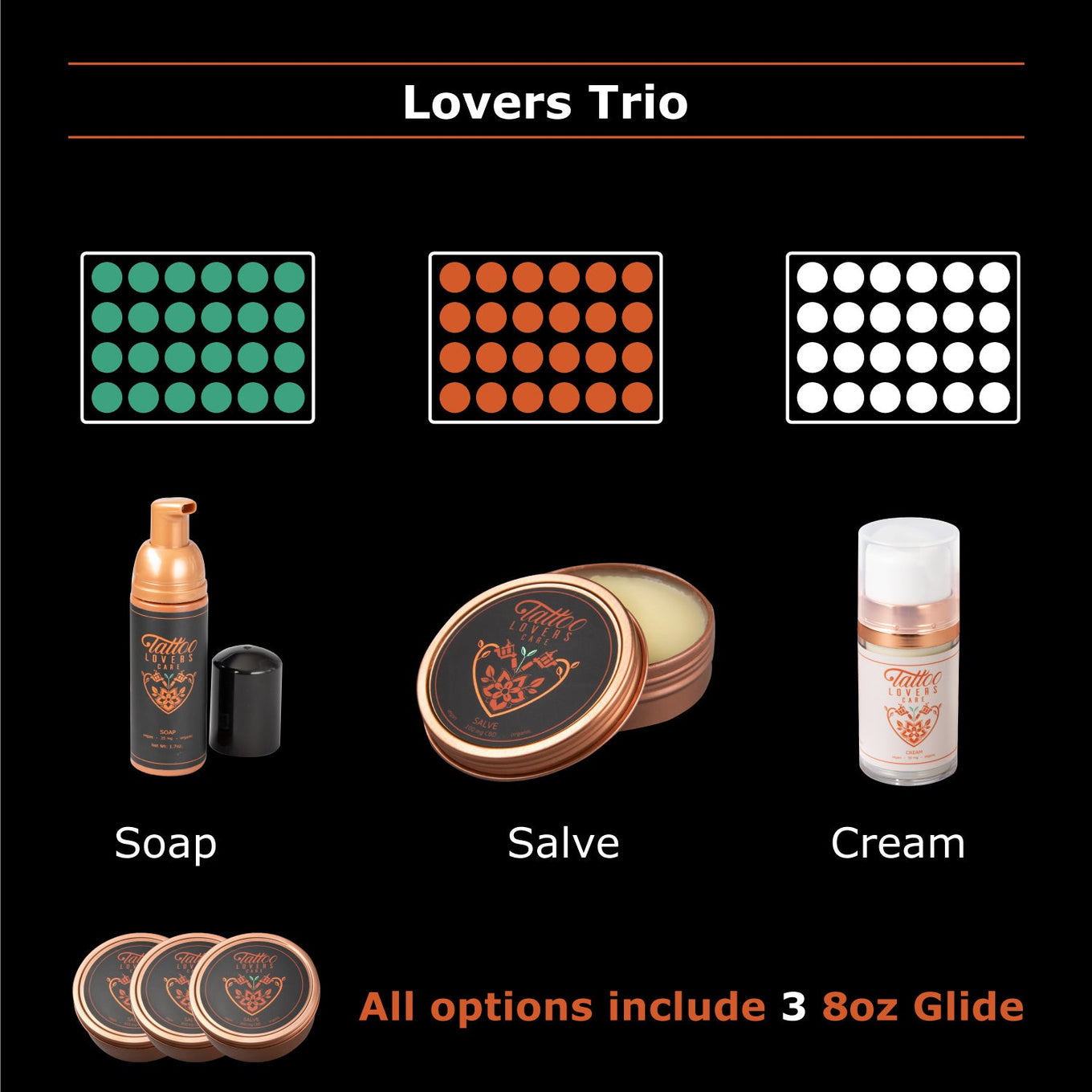 3 Cases - Lovers Trio (Soap, Salve, and Cream)