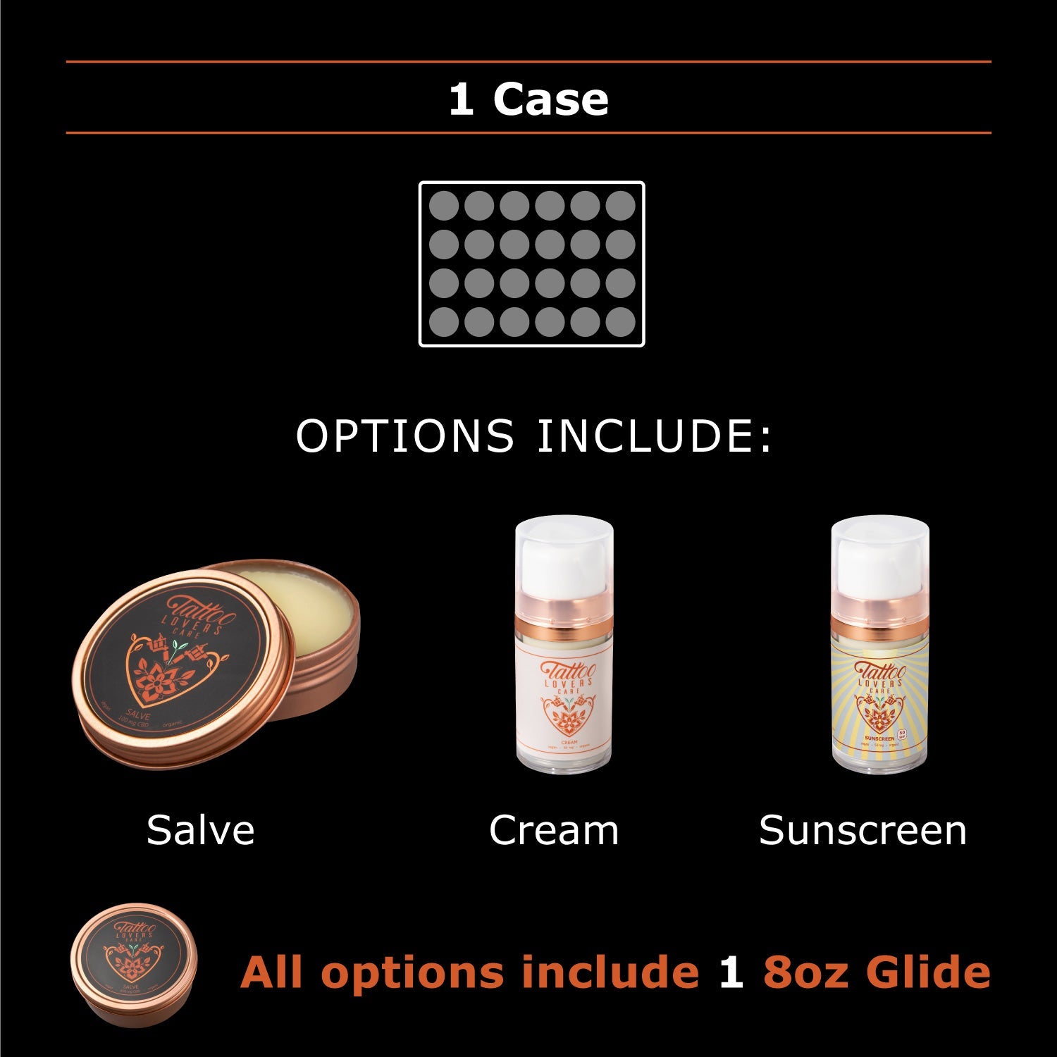 1 Case - 24 units(Salve, Cream, or Sunscreen)